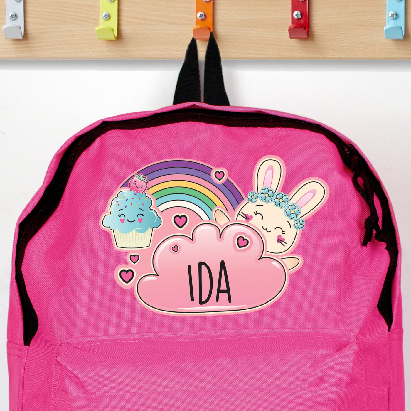 Personalised Cute Bunny Pink Backpack - Shop Personalised Gifts