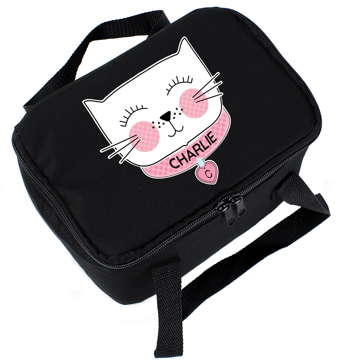 Personalised Cute Cat Black Insulated Lunch Bag - Shop Personalised Gifts