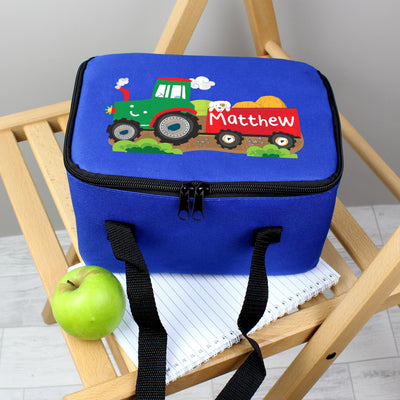 Personalised Tractor Blue Insulated Lunch Bag - Shop Personalised Gifts