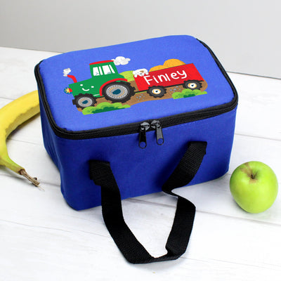 Personalised Tractor Blue Insulated Lunch Bag - Shop Personalised Gifts