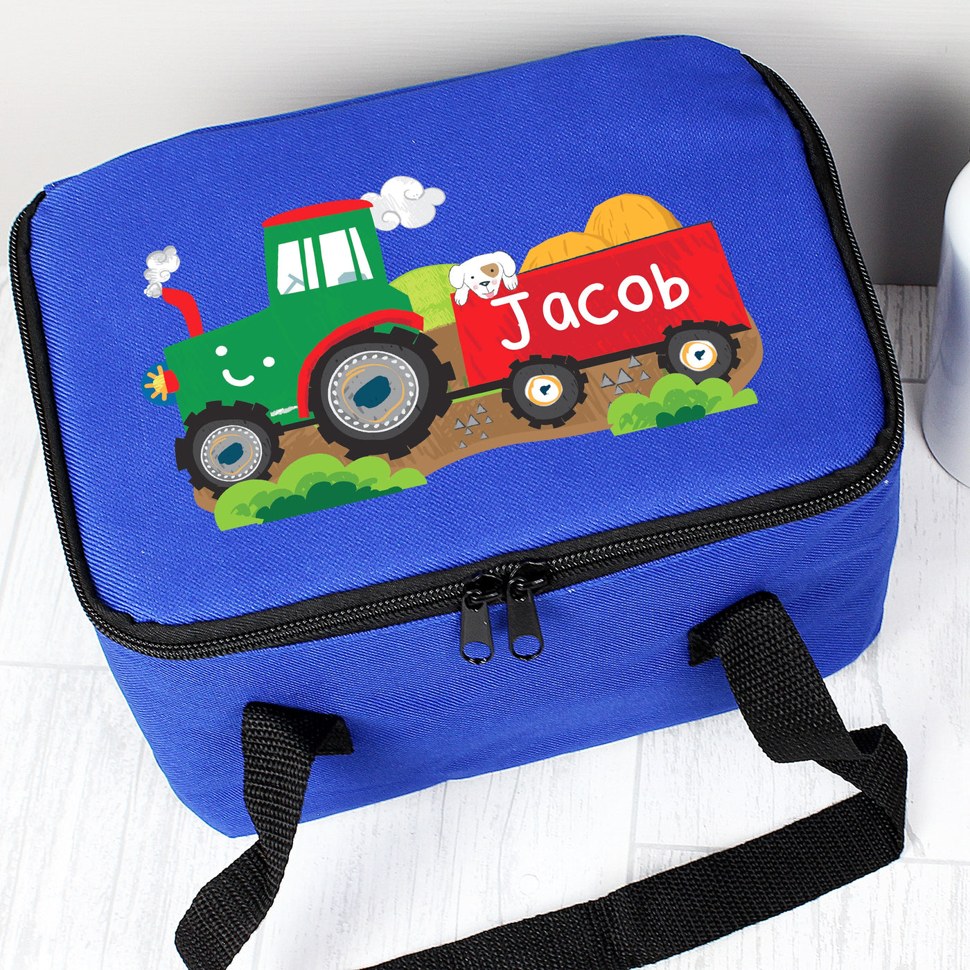 Personalised Tractor Blue Insulated Lunch Bag - Shop Personalised Gifts
