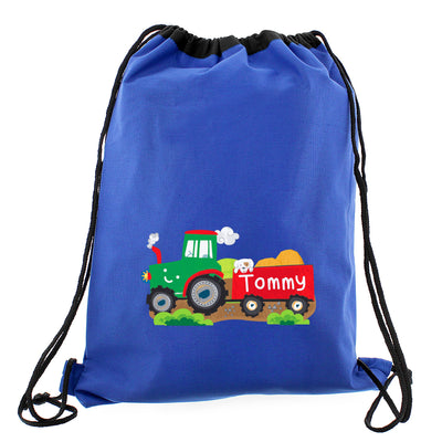 Personalised Tractor Blue Swim & Kit Bag - Shop Personalised Gifts