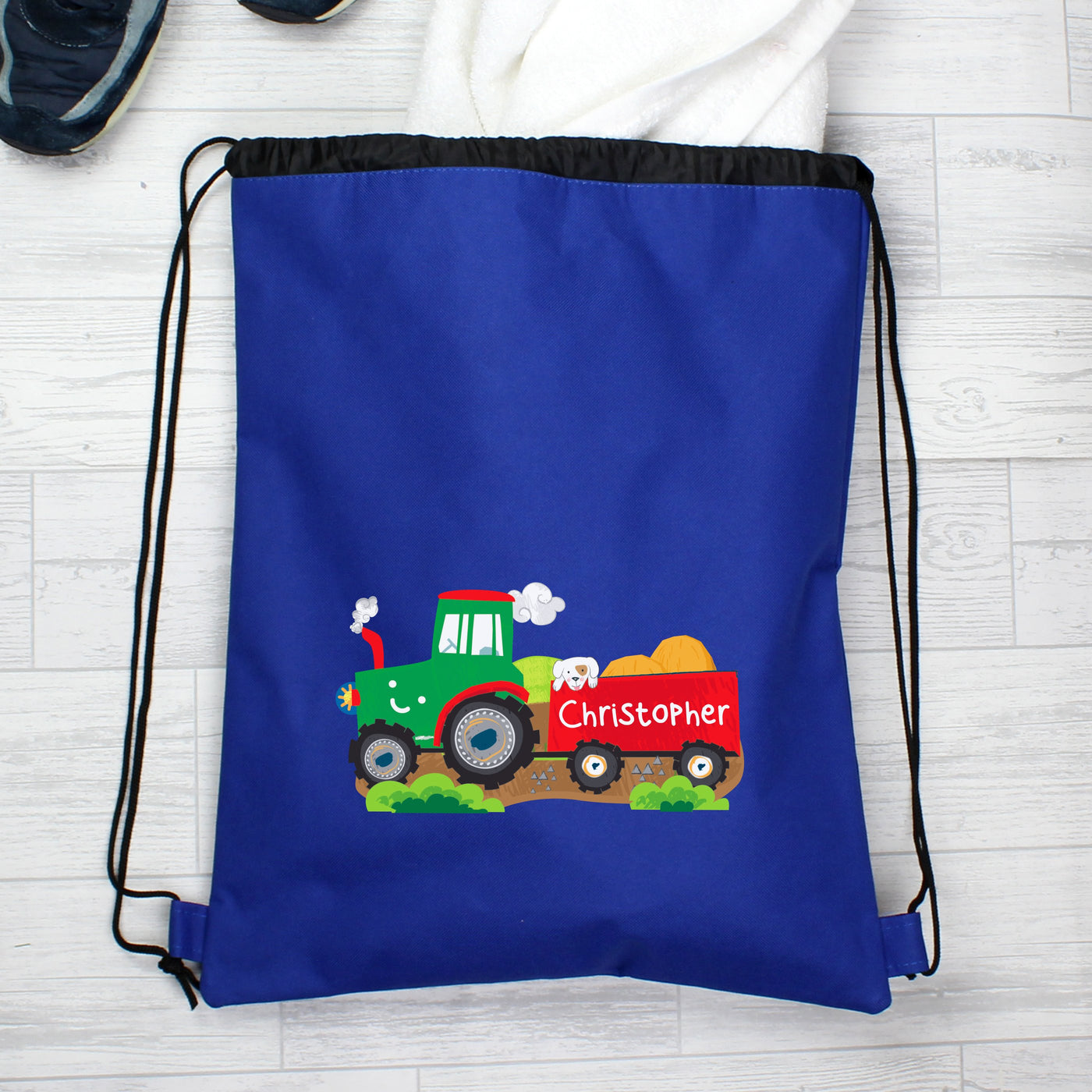 Personalised Tractor Blue Swim & Kit Bag - Shop Personalised Gifts