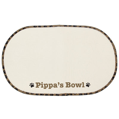 Personalised Brown Paw Print Pet Bowl Placemat - Shop Personalised Gifts