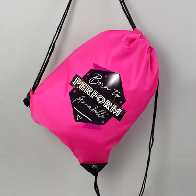 Personalised 'Born to Perform' Pink Kit Bag - Shop Personalised Gifts