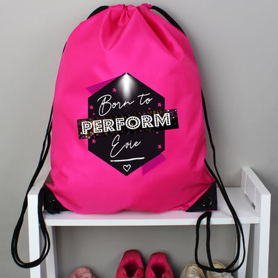 Personalised 'Born to Perform' Pink Kit Bag - Shop Personalised Gifts