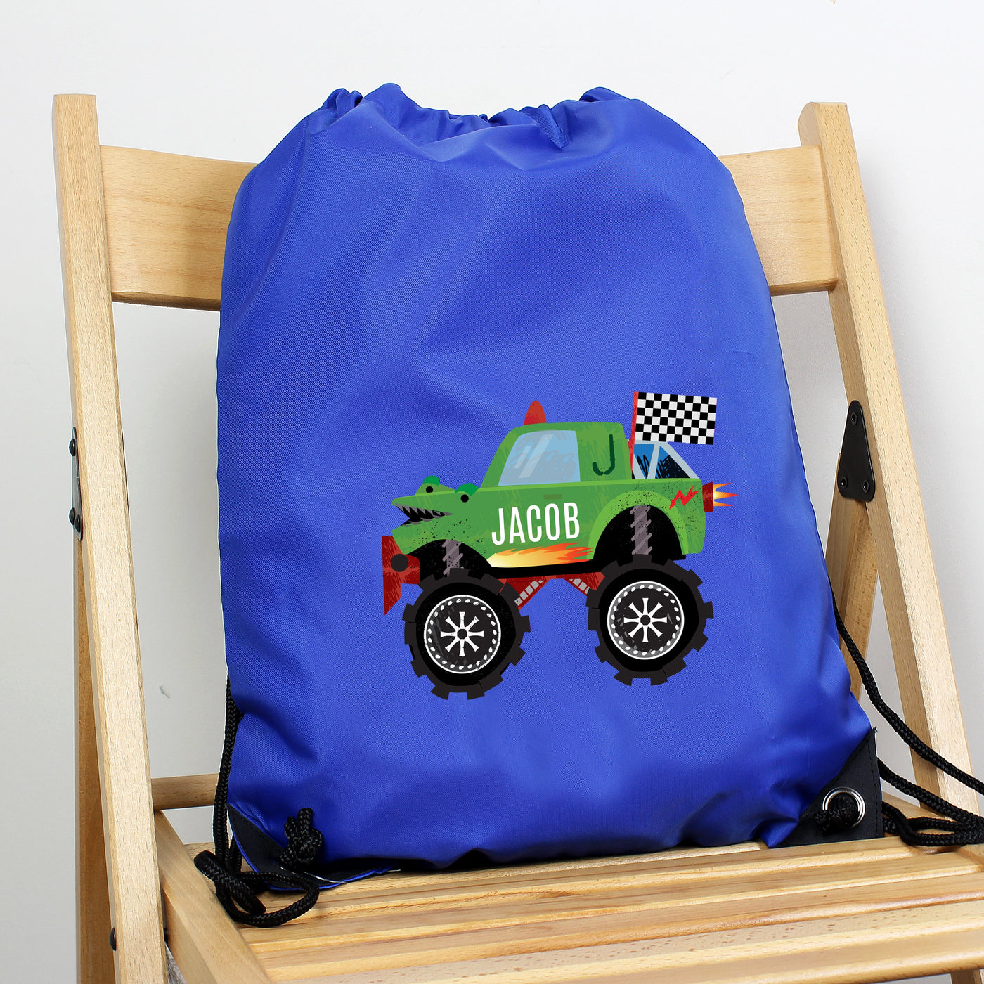 Personalised Monster Truck Blue Kit Bag - Shop Personalised Gifts