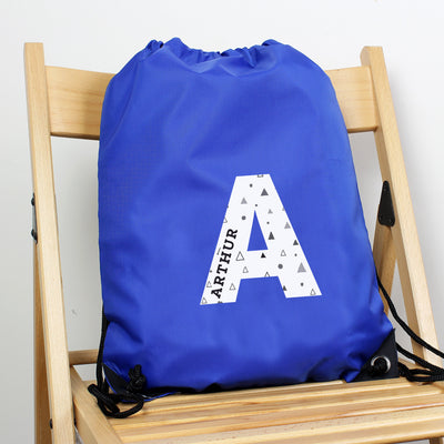 Personalised Initial Blue Kit Bag - Shop Personalised Gifts