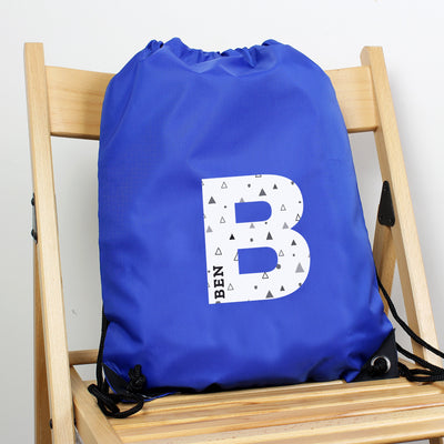 Personalised Initial Blue Kit Bag - Shop Personalised Gifts