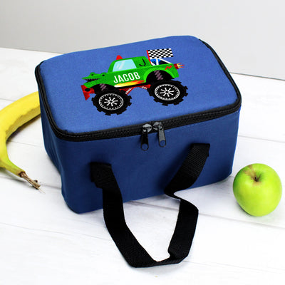 Personalised Insulated Monster Truck Blue Lunch Bag - Shop Personalised Gifts