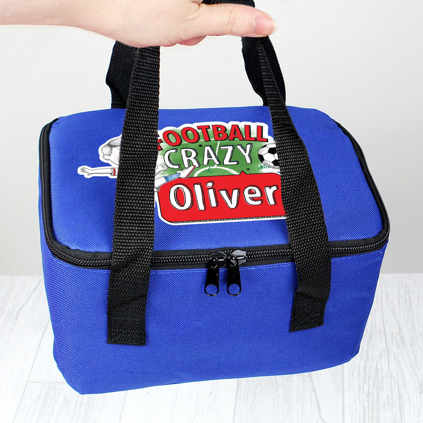 Personalised Football Crazy Blue Lunch Bag - Shop Personalised Gifts