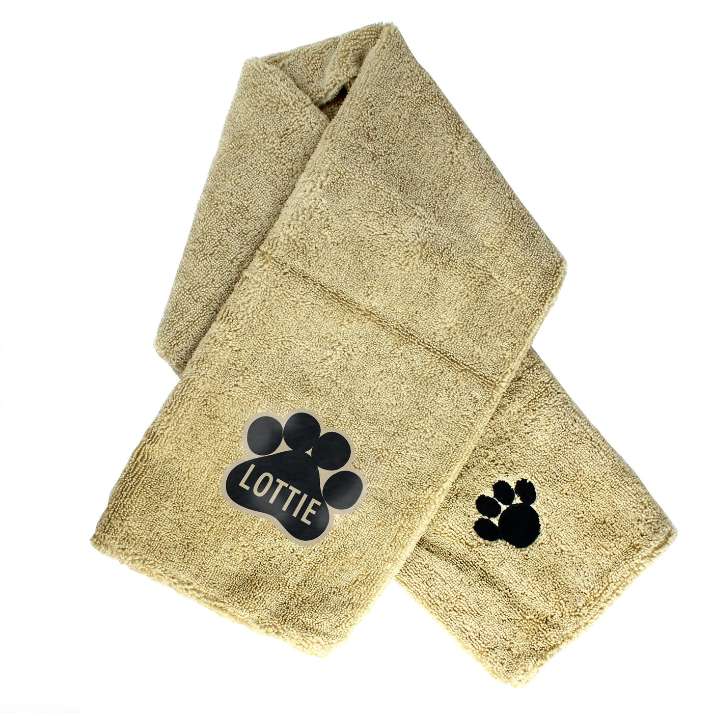 Personalised Paw Print Brown Microfiber Pet Towel - Shop Personalised Gifts