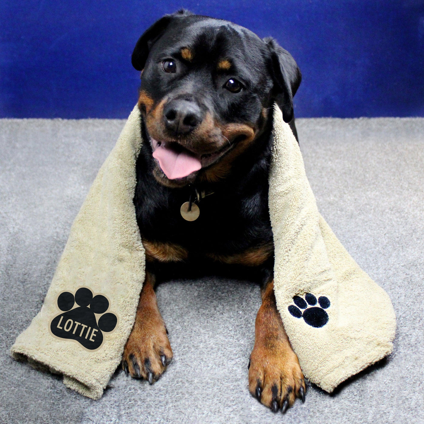 Personalised Paw Print Brown Microfiber Pet Towel - Shop Personalised Gifts