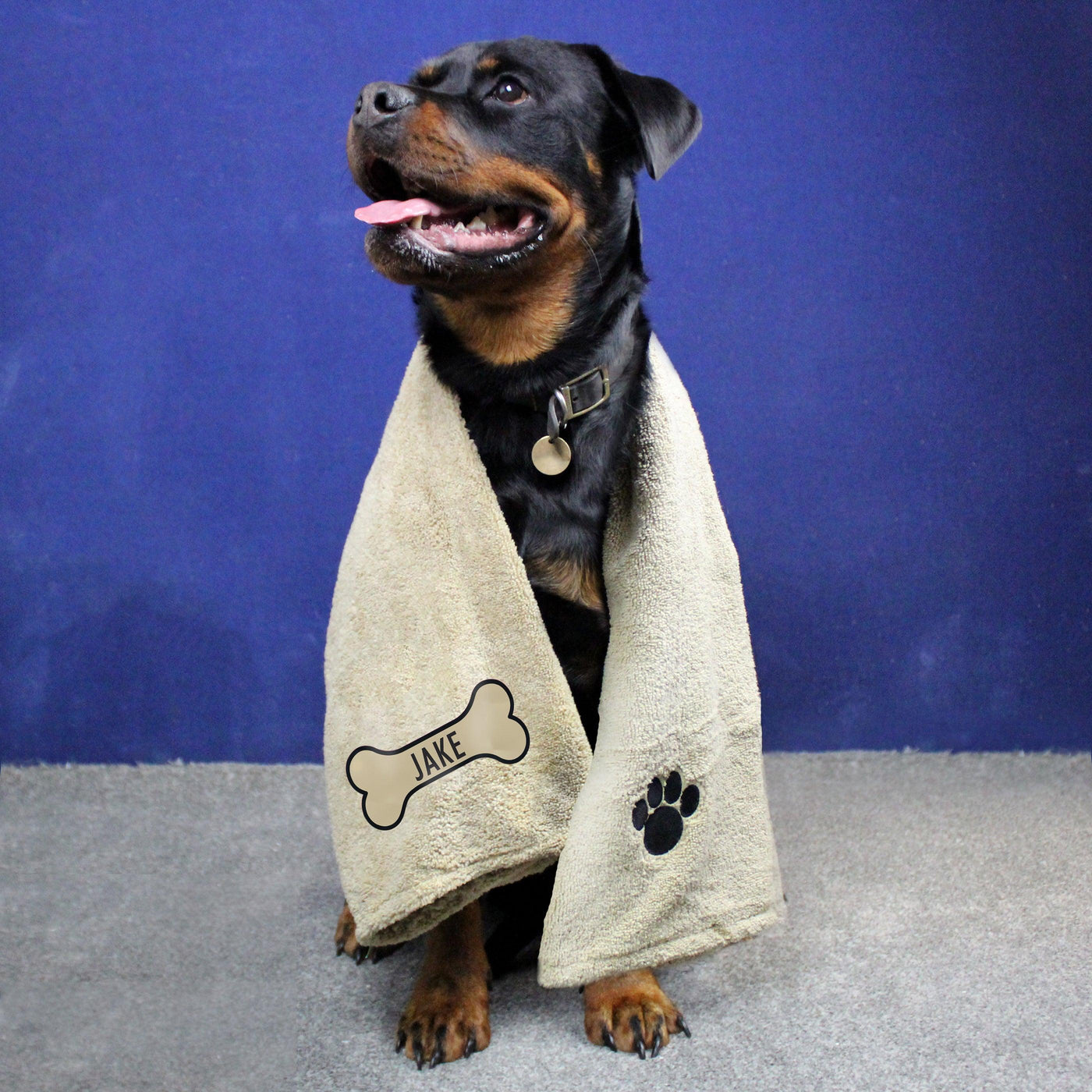 Personalised Bone Brown Microfiber Pet Towel - Shop Personalised Gifts