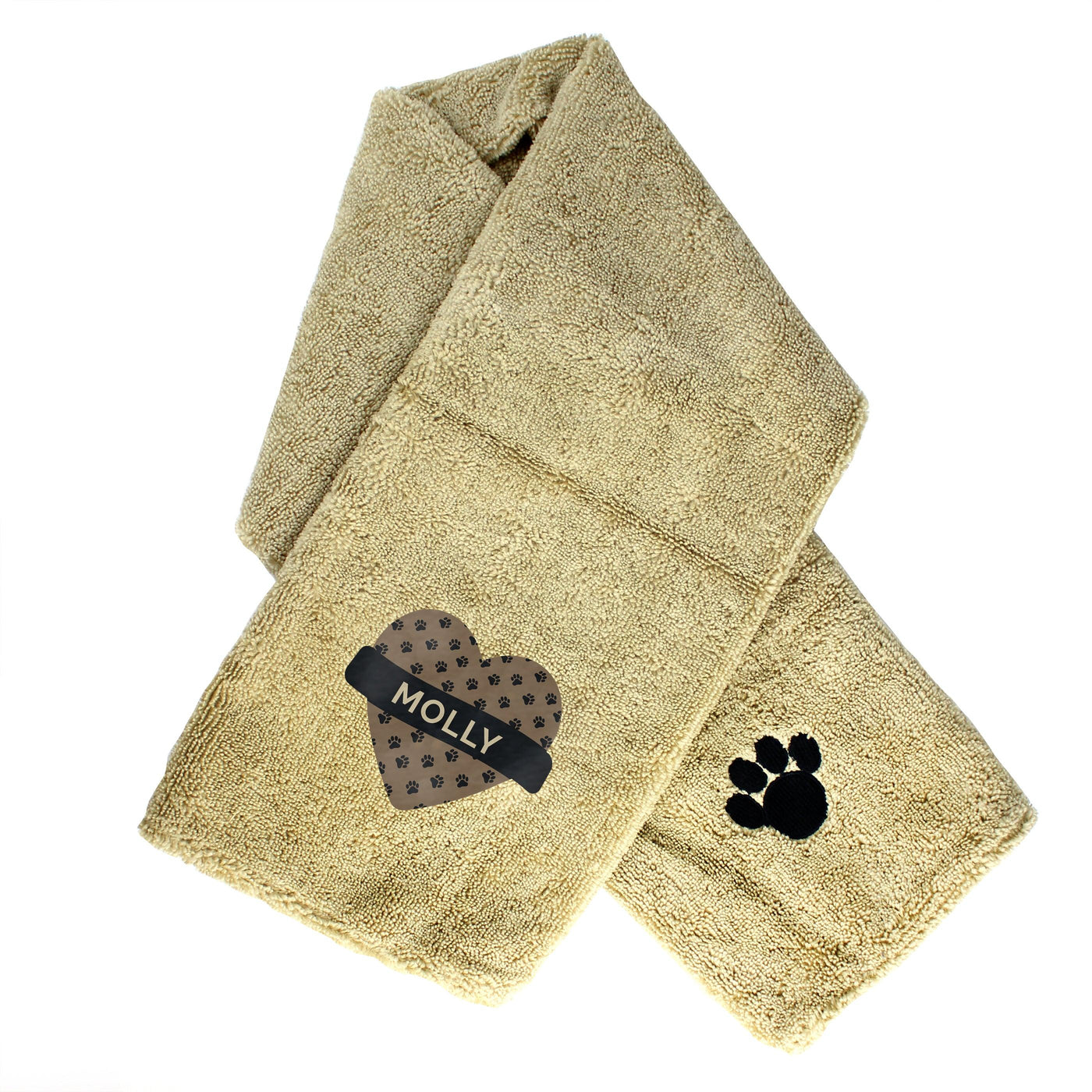Personalised Heart Brown Microfiber Pet Towel - Shop Personalised Gifts