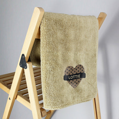 Personalised Heart Brown Microfiber Pet Towel - Shop Personalised Gifts