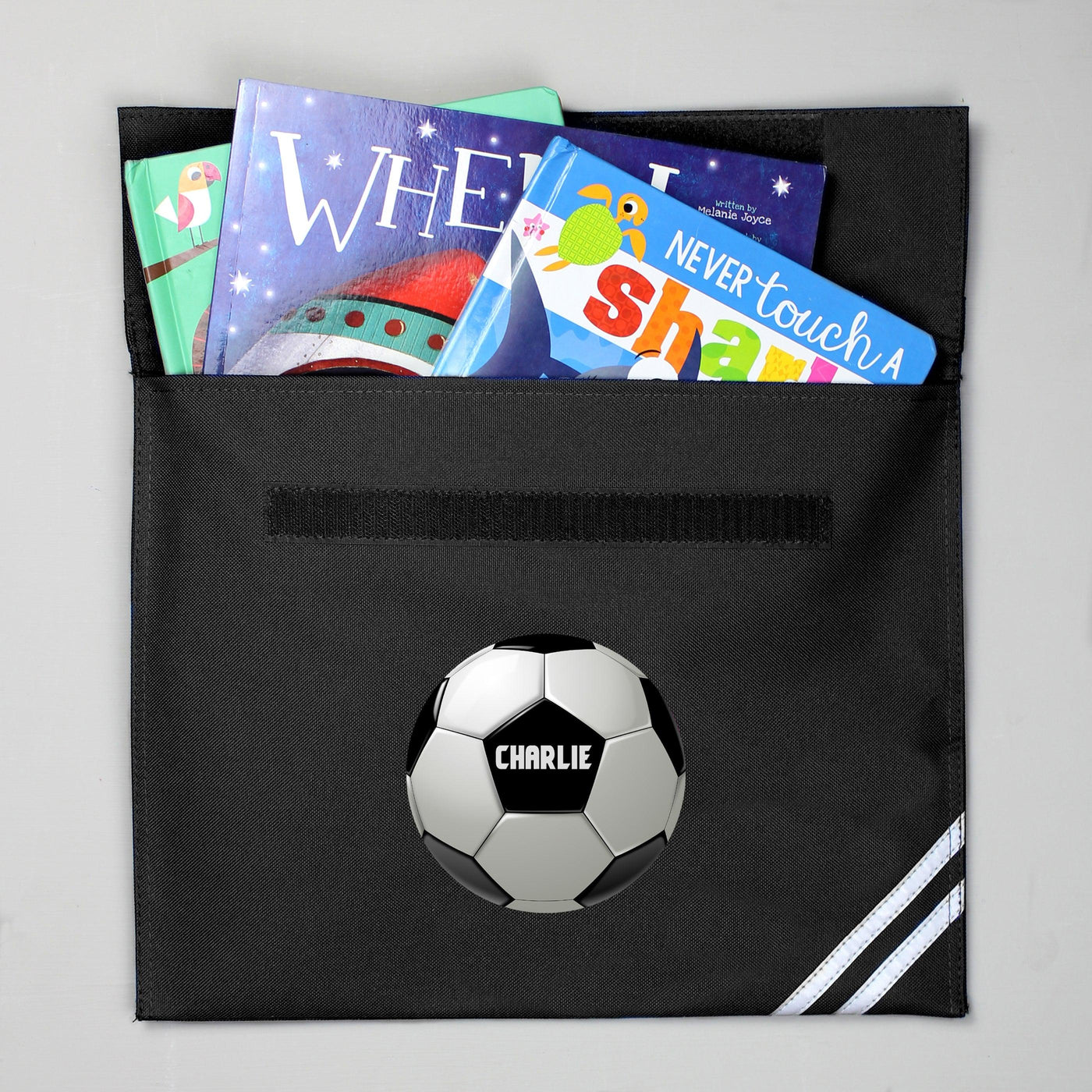 Personalised Football Black Book Bag - Shop Personalised Gifts