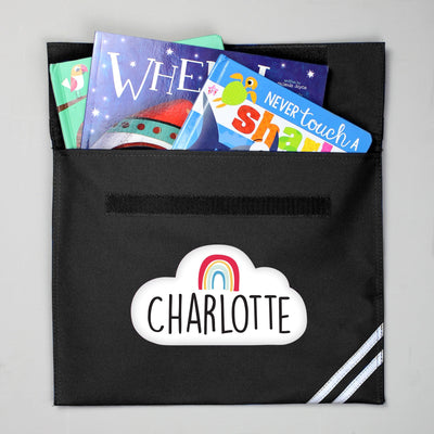 Personalised Rainbow Black Book Bag - Shop Personalised Gifts