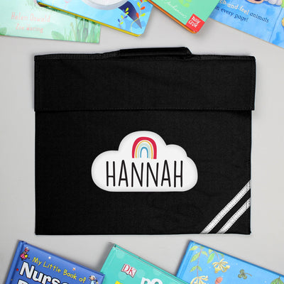 Personalised Rainbow Black Book Bag - Shop Personalised Gifts