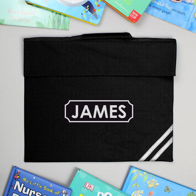 Personalised Name Only Black Book Bag - Shop Personalised Gifts