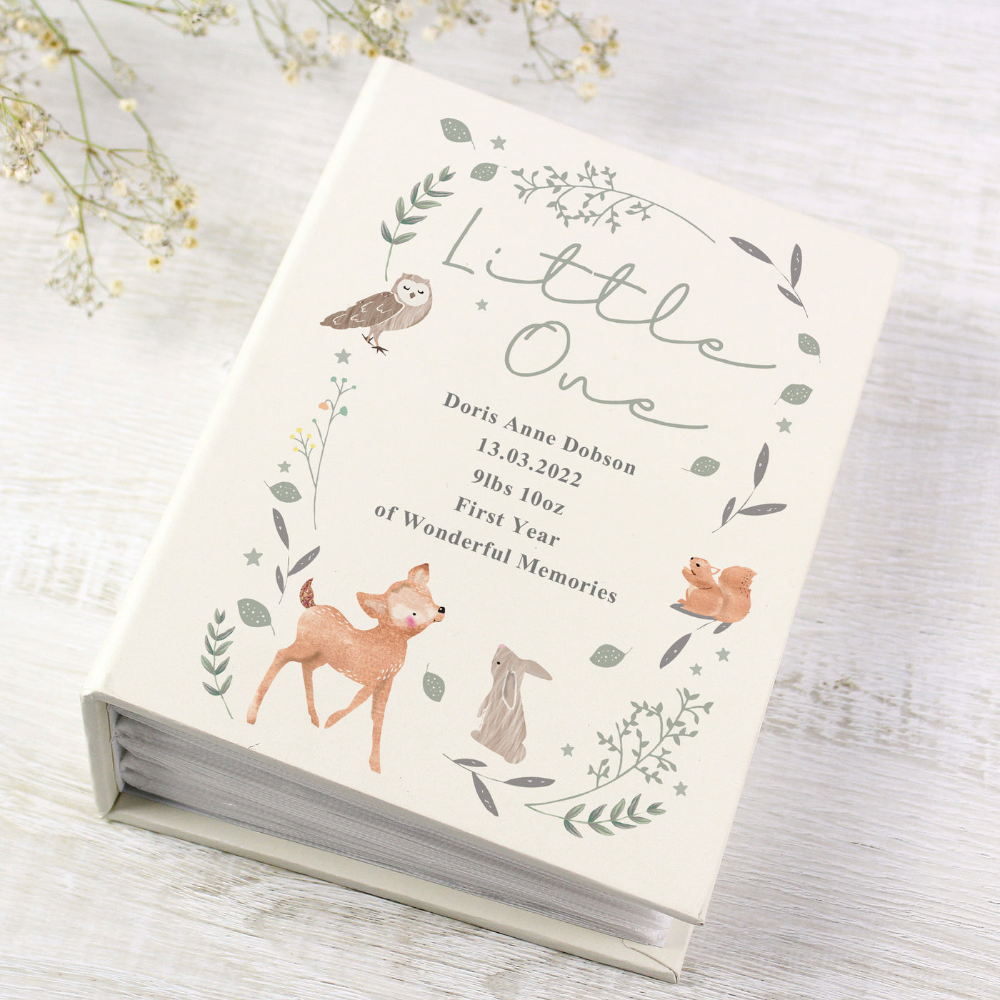 Personalised Woodland Animals 6x4 Photo Album with Sleeves