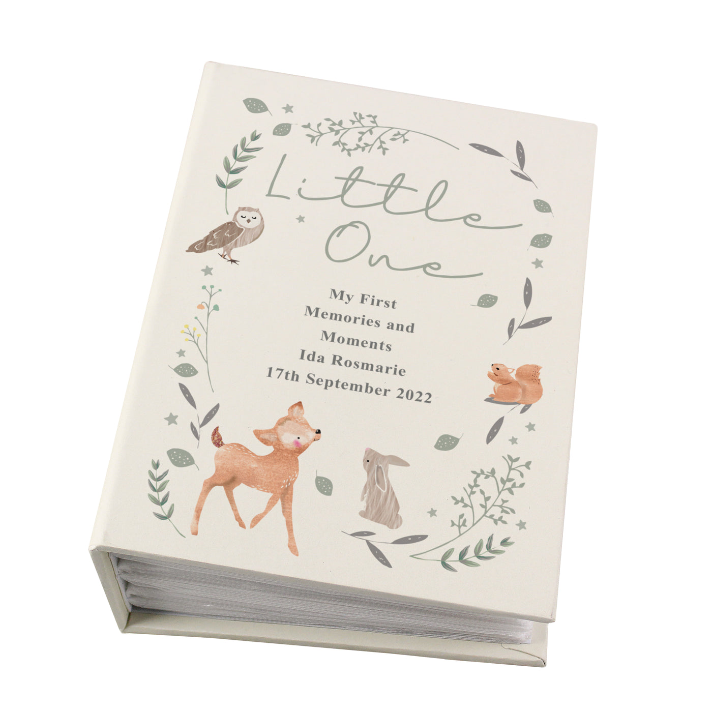 Personalised Woodland Animals 6x4 Photo Album with Sleeves