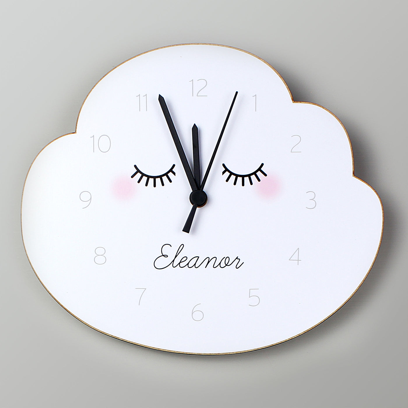 Personalised Eyelash Cloud Shape Wooden Clock - Shop Personalised Gifts