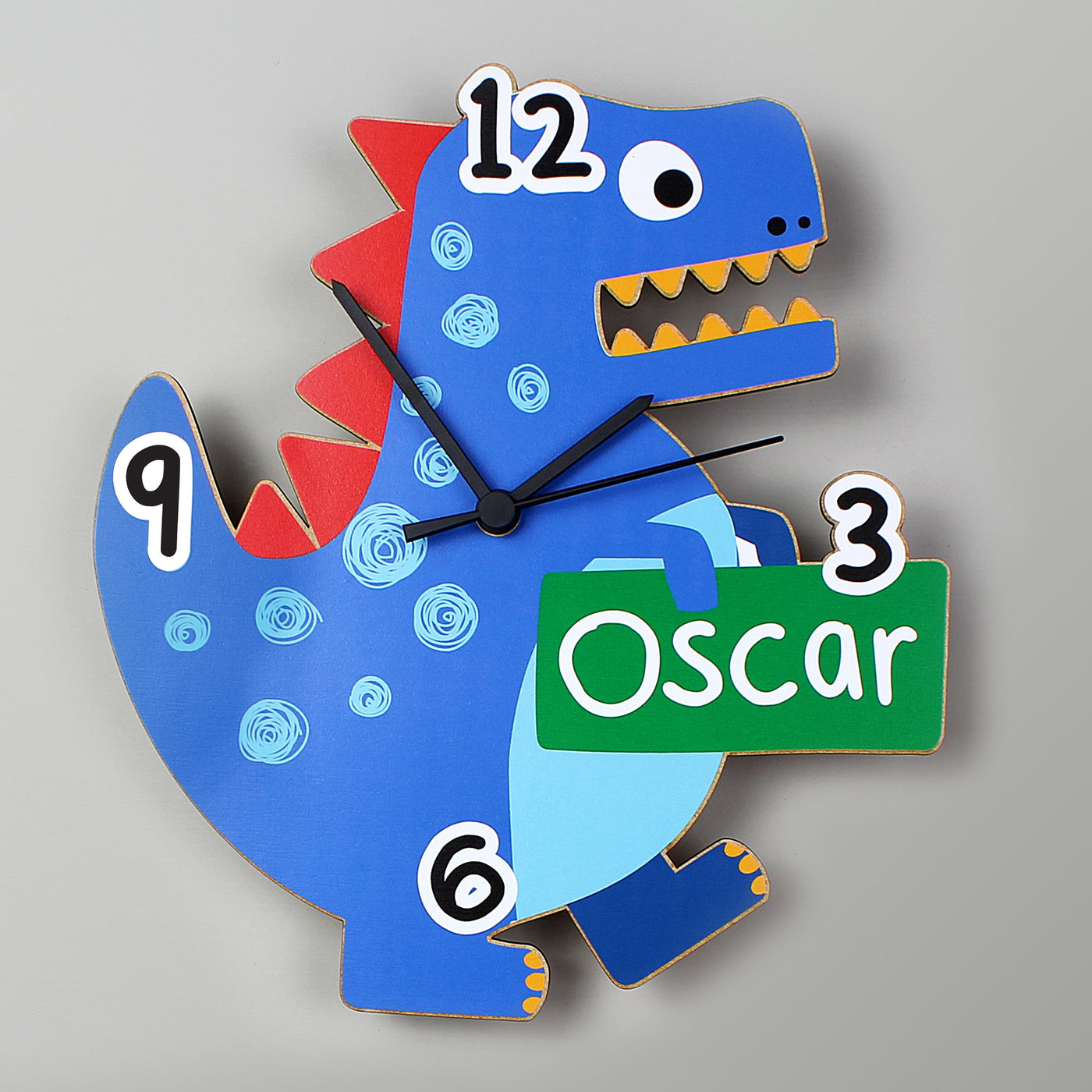 Personalised Dinosaur Shape Wooden Clock - Shop Personalised Gifts