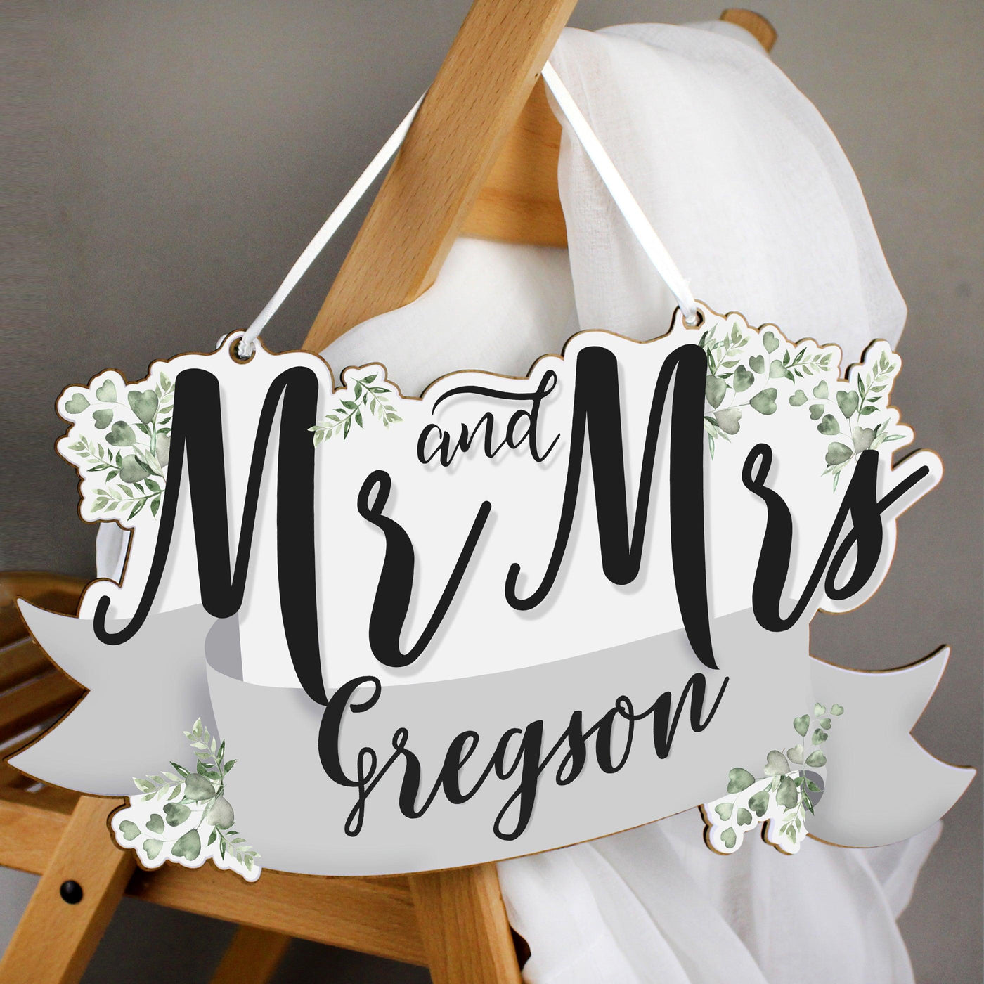 Personalised Mr & Mrs Wooden Hanging Decoration - Shop Personalised Gifts