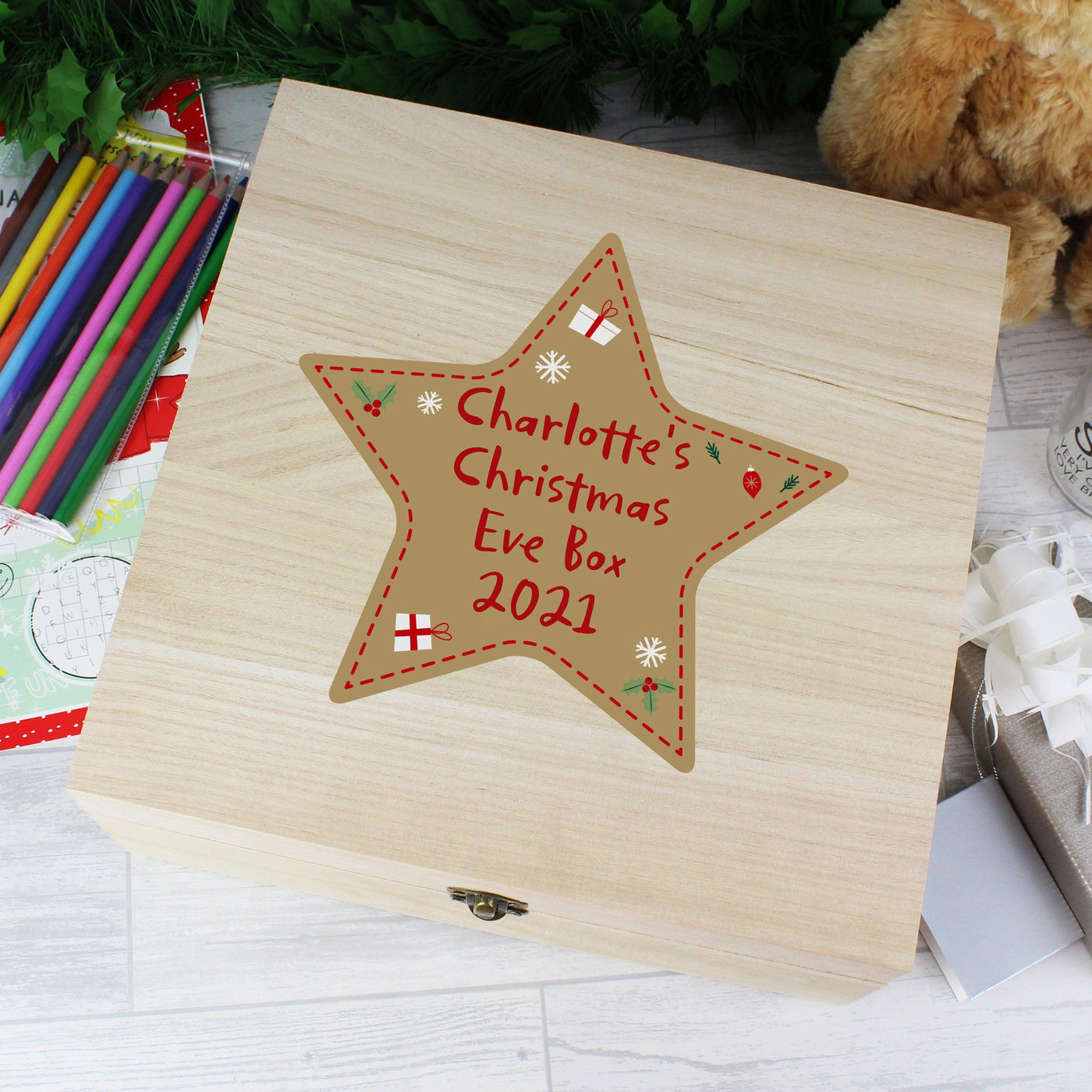 Personalised Christmas Large Wooden Keepsake Christmas Eve Box - Shop Personalised Gifts