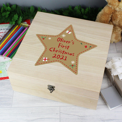 Personalised Christmas Large Wooden Keepsake Christmas Eve Box - Shop Personalised Gifts