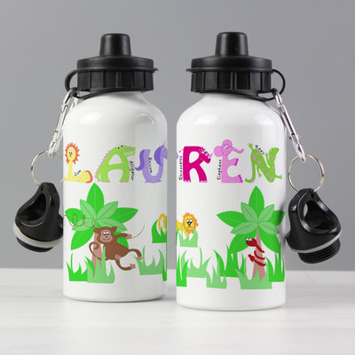 Personalised Pink Animal Alphabet Drinks Bottle