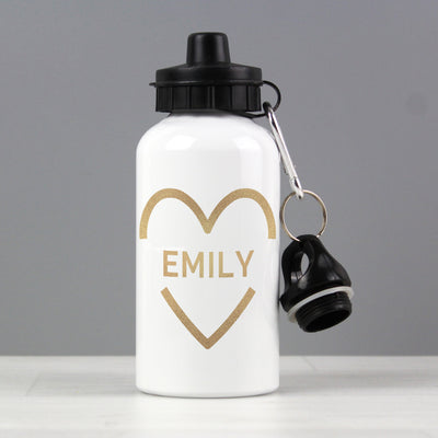 Personalised Gold Heart Drinks Bottle - Shop Personalised Gifts