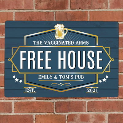 Personalised Free House Blue Metal Sign - Shop Personalised Gifts