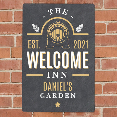 Personalised The Welcome Inn Metal Sign - Shop Personalised Gifts