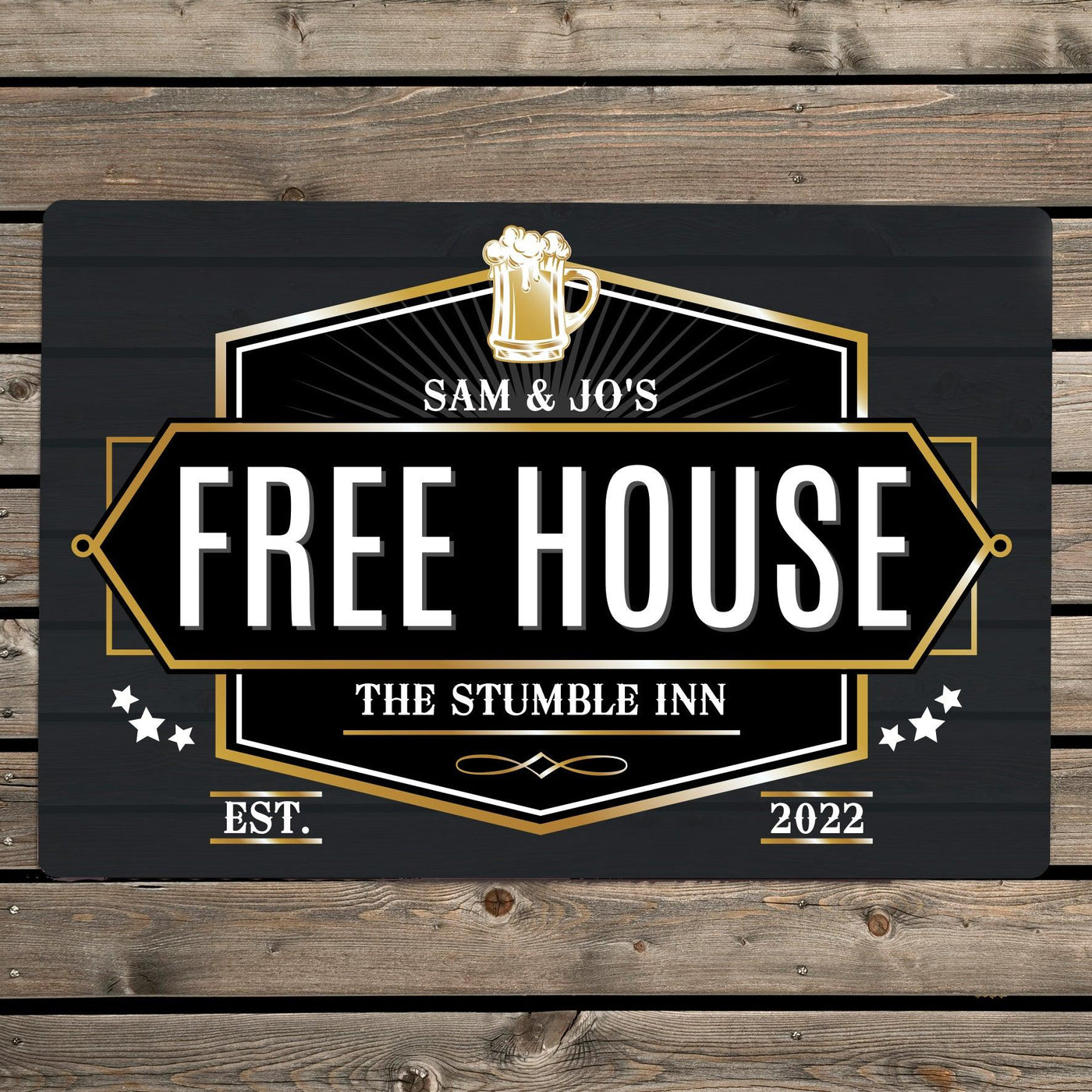 Personalised Free House Black Metal Sign - Shop Personalised Gifts