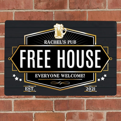 Personalised Free House Black Metal Sign - Shop Personalised Gifts