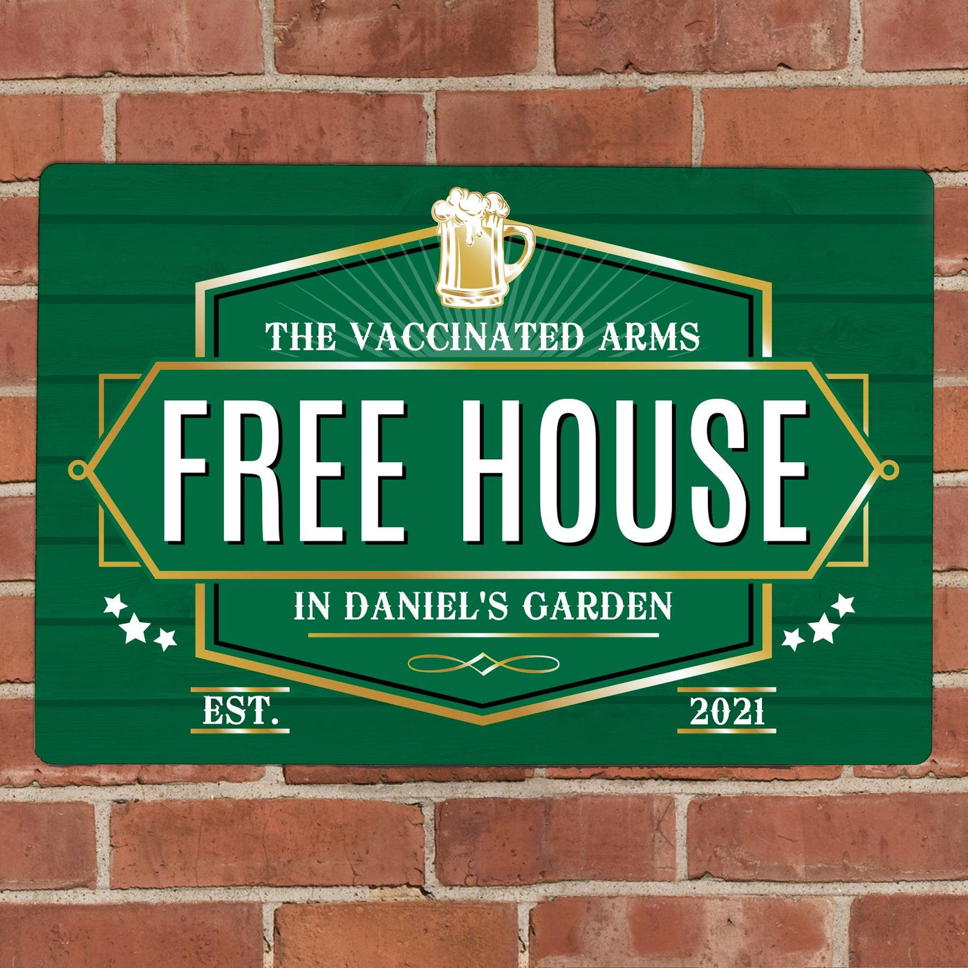 Personalised Free House Green Metal Sign - Shop Personalised Gifts