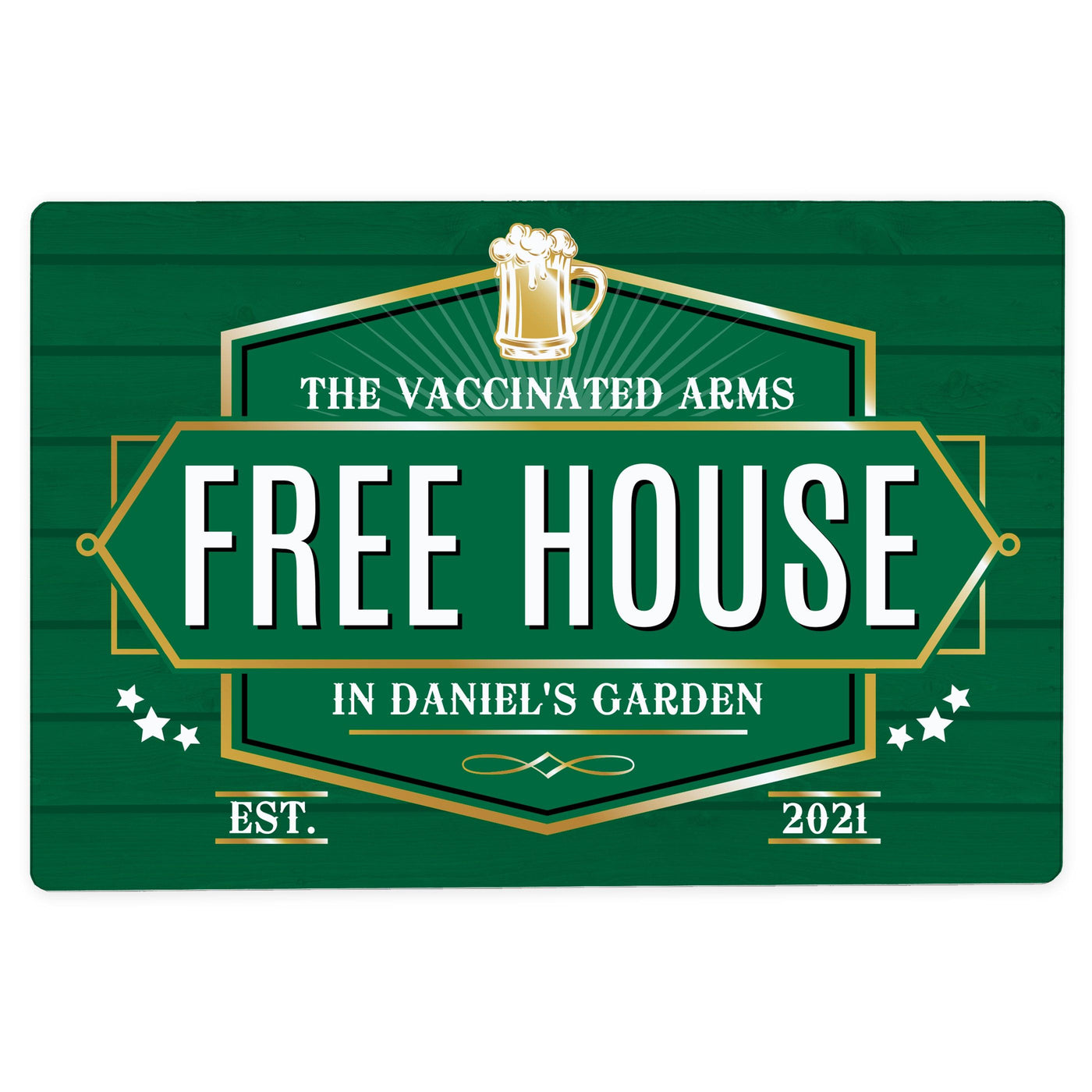 Personalised Free House Green Metal Sign - Shop Personalised Gifts