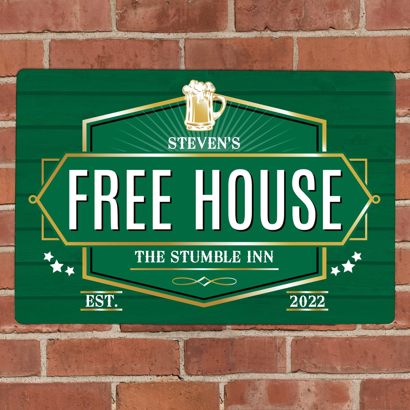 Personalised Free House Green Metal Sign - Shop Personalised Gifts