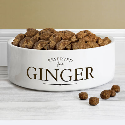 Personalised Reserved For 14cm Medium White Pet Bowl - Shop Personalised Gifts