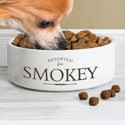 Personalised Reserved For 14cm Medium White Pet Bowl - Shop Personalised Gifts