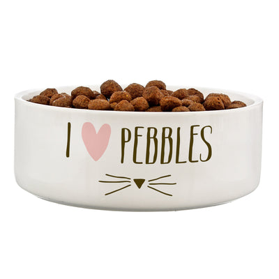 Personalised Cat Features 14cm Medium White Pet Bowl - Shop Personalised Gifts