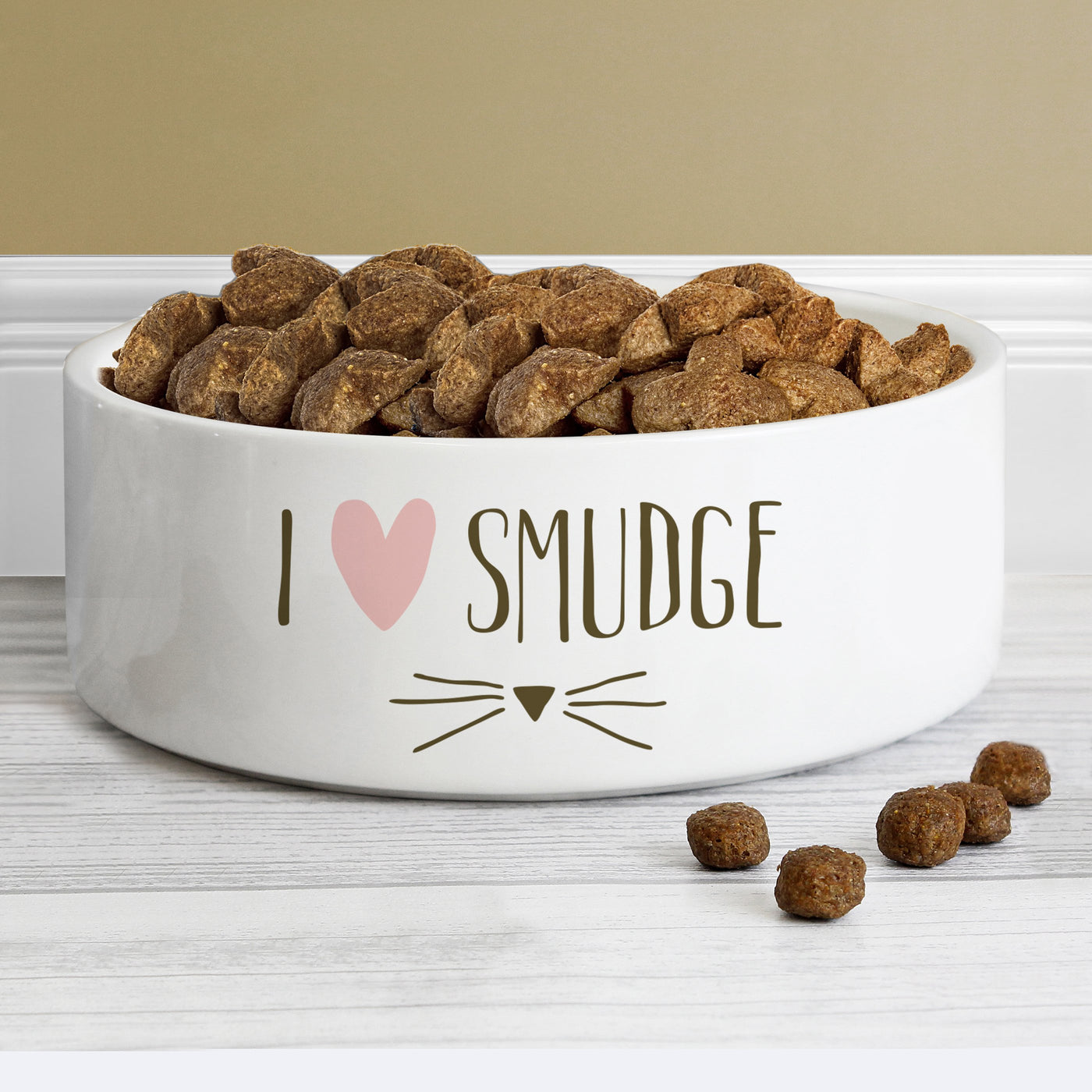 Personalised Cat Features 14cm Medium White Pet Bowl - Shop Personalised Gifts