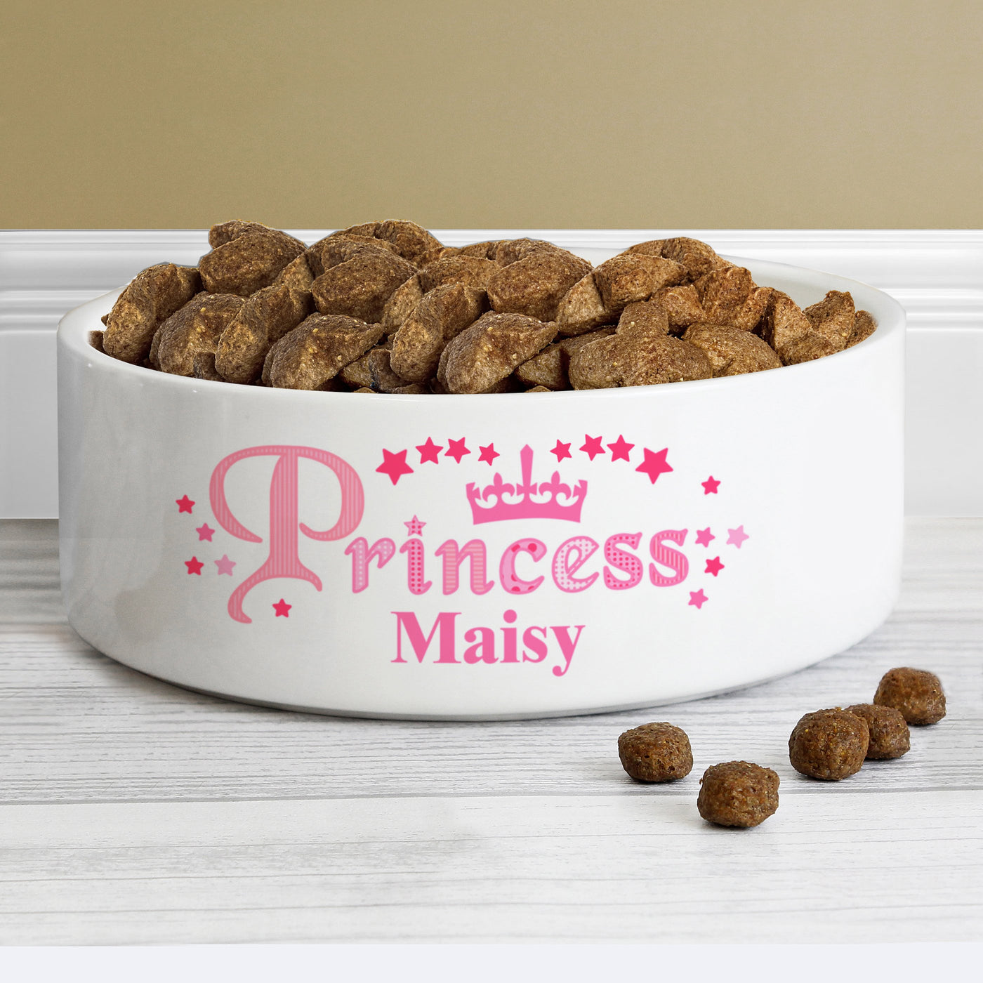 Personalised Princess 14cm Medium White Pet Bowl - Shop Personalised Gifts