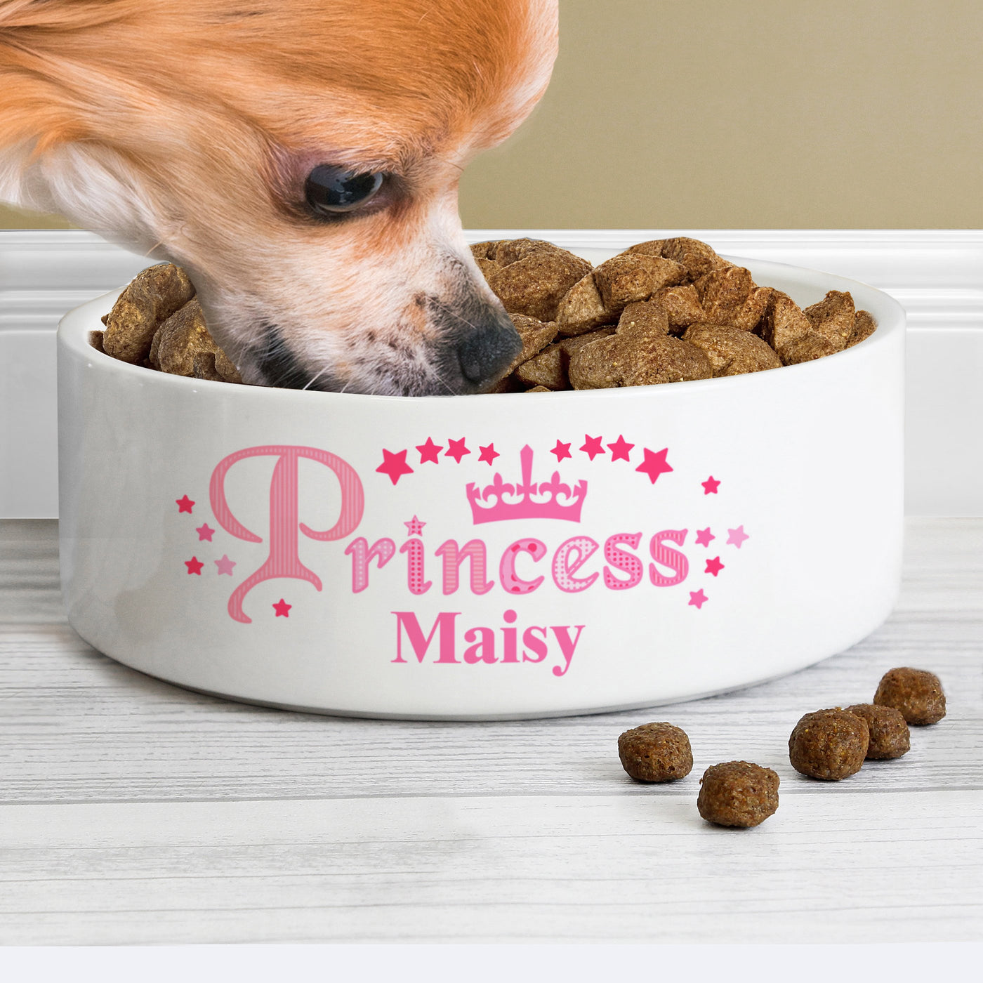 Personalised Princess 14cm Medium White Pet Bowl - Shop Personalised Gifts