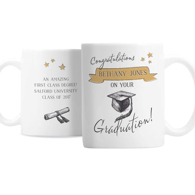 Personalised Gold Star Graduation Ceramic Mug - Shop Personalised Gifts