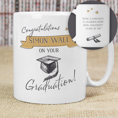 Personalised Gold Star Graduation Ceramic Mug - Shop Personalised Gifts