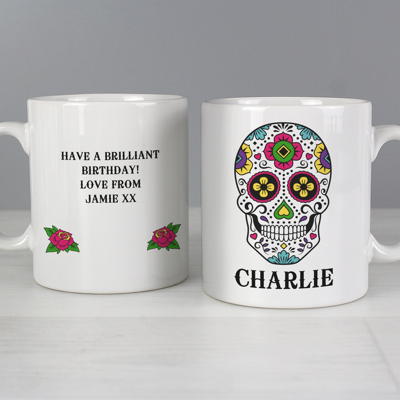 Personalised Sugar Skull Halloween Mug - Shop Personalised Gifts