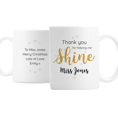 Personalised Shine Teacher Ceramic Mug - Shop Personalised Gifts